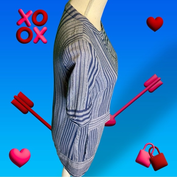 NWOT BCBGMaxAzria ‘Tonal Canyon Striped Zip Front Shift Dress’ in Chambray XXS - Picture 14 of 16